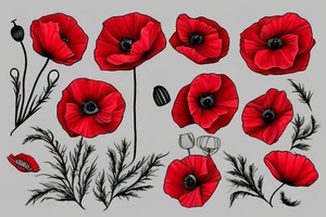 red poppy remembrance tattoo idea