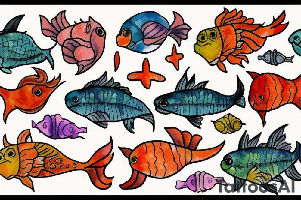 Spicy Pisces tattoo idea