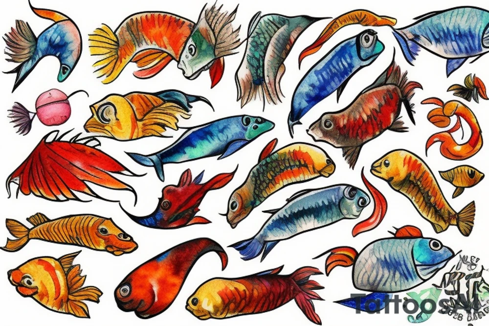 Spicy Pisces tattoo idea
