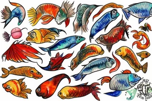Spicy Pisces tattoo idea