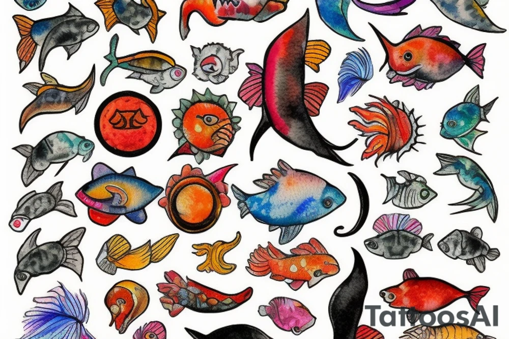 Spicy Pisces tattoo idea