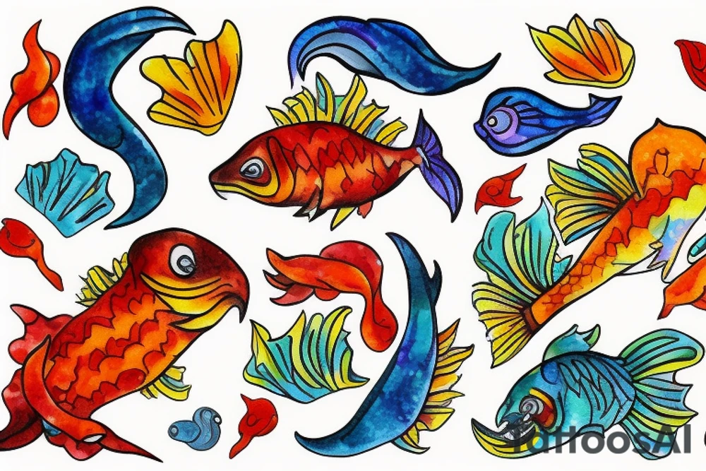 Spicy Pisces tattoo idea