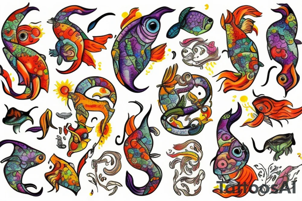 Spicy spicy Pisces tattoo idea