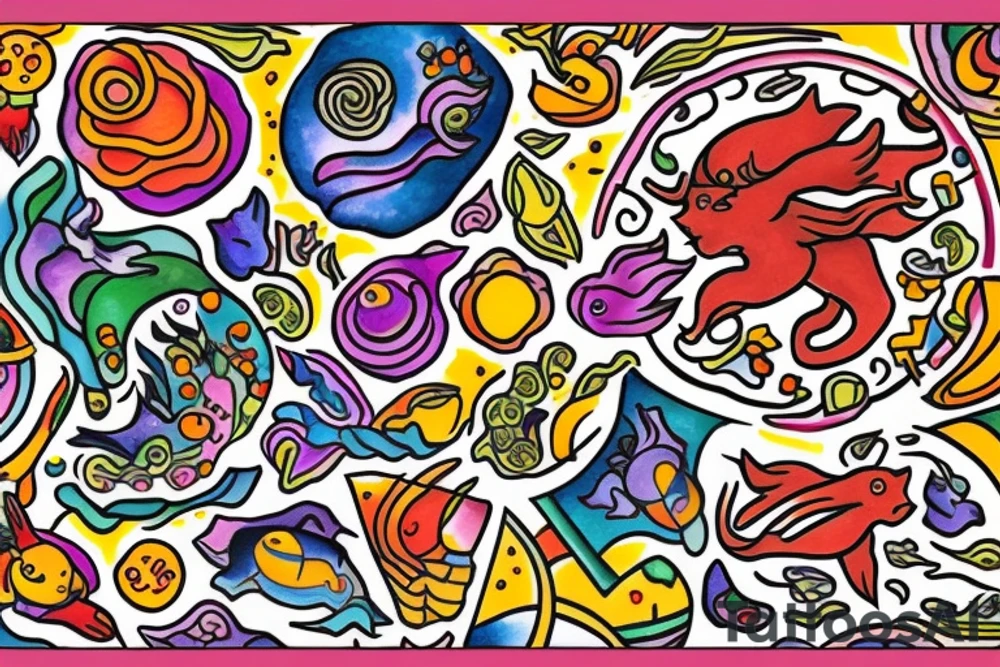 Spicy spicy Pisces and Aries tattoo idea