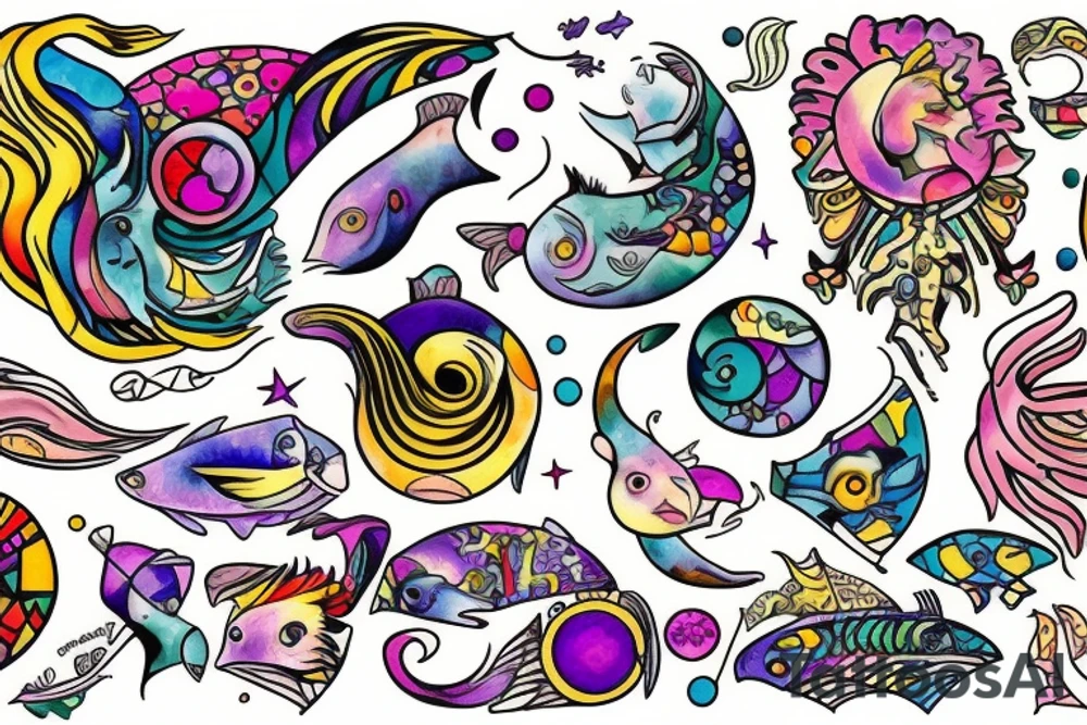 Pisces and Aries tattoo idea
