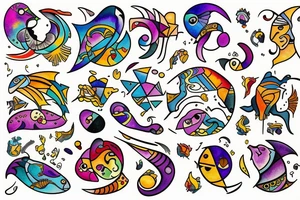 Pisces and Aries tattoo idea