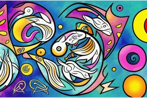 Pisces and Aries in love tattoo idea