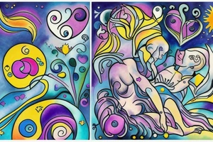 Pisces and Aries in love tattoo idea