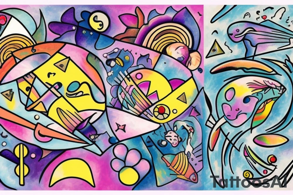 Pisces and Aries in love tattoo idea