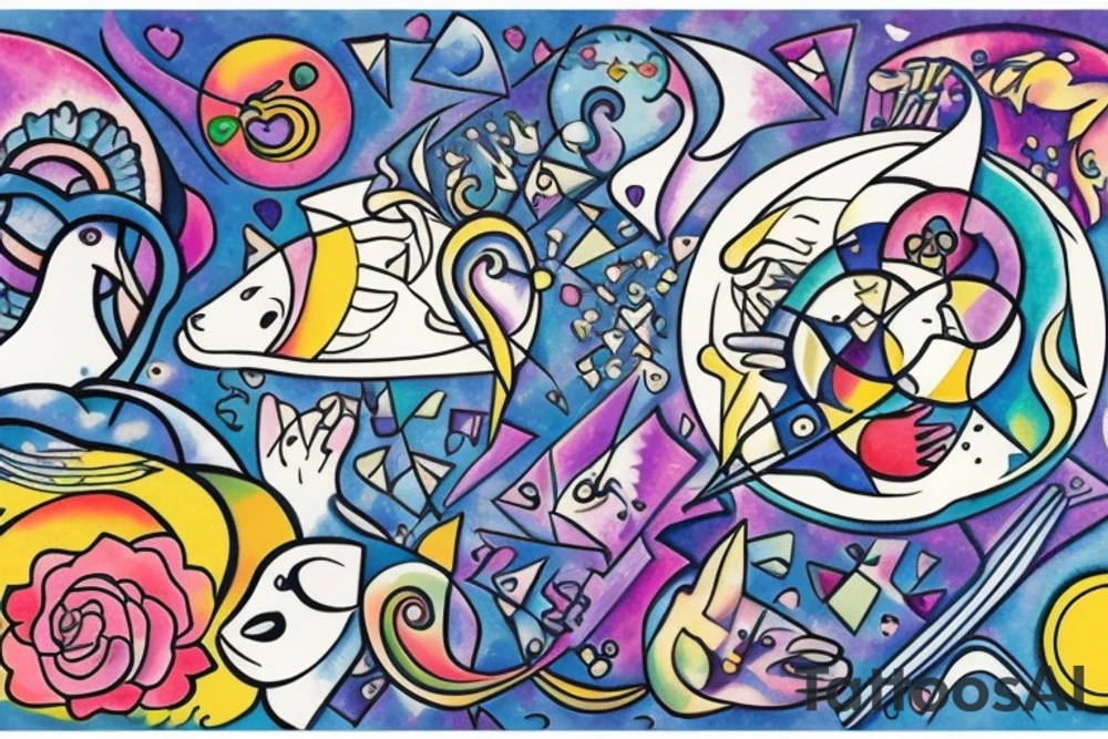 Pisces and Aries in love tattoo idea