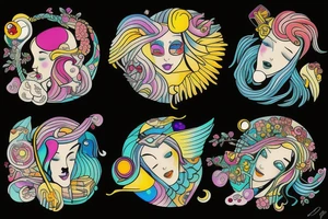 Pisces and Aries in love tattoo idea