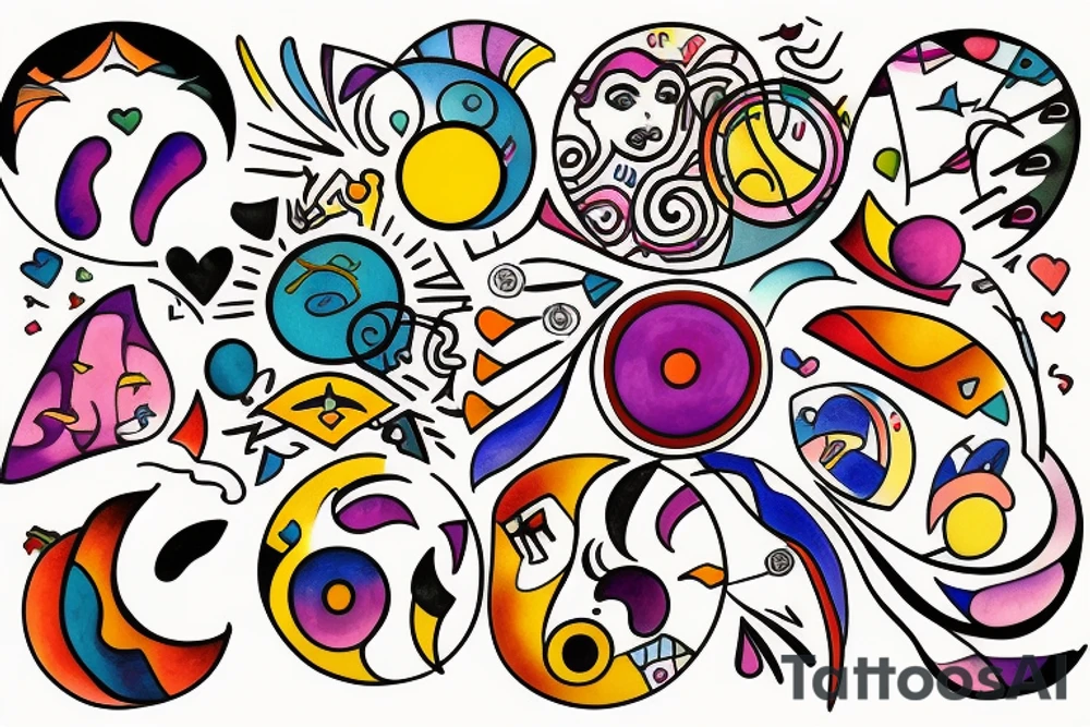 Pisces and Aries in love tattoo idea