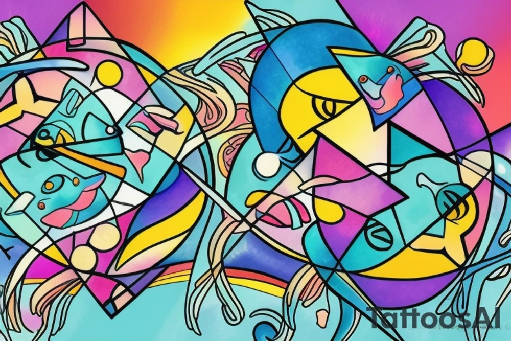 Pisces and Aries in love tattoo idea