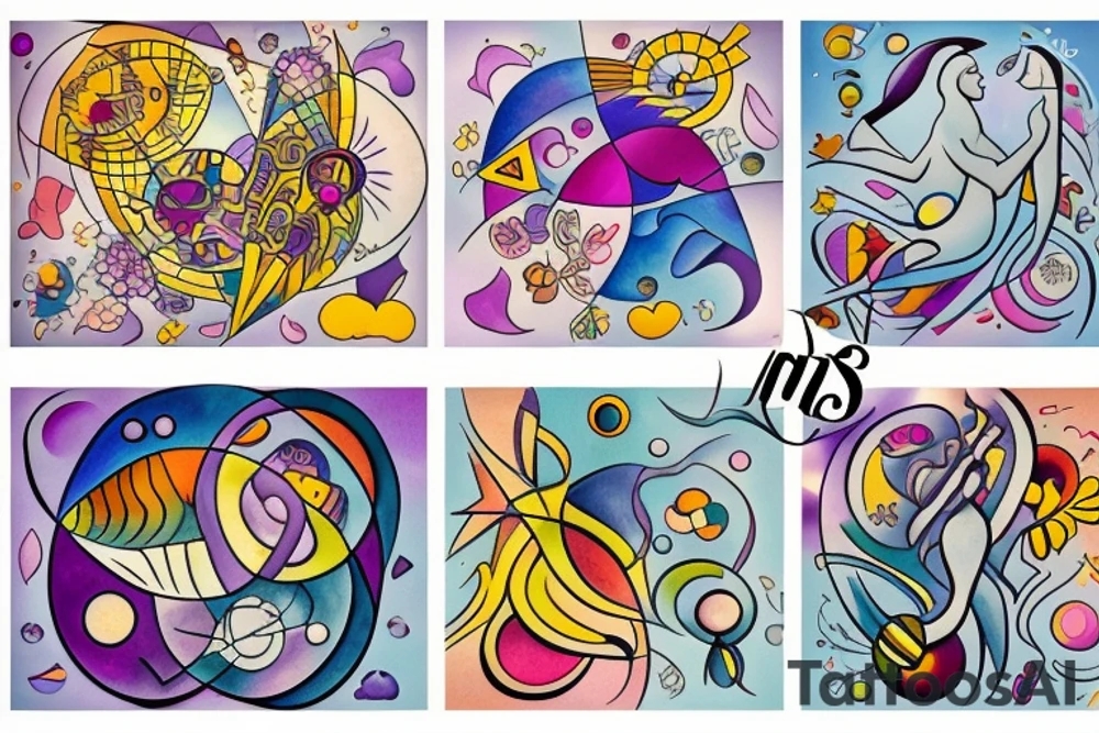 Pisces and Aries in love tattoo idea