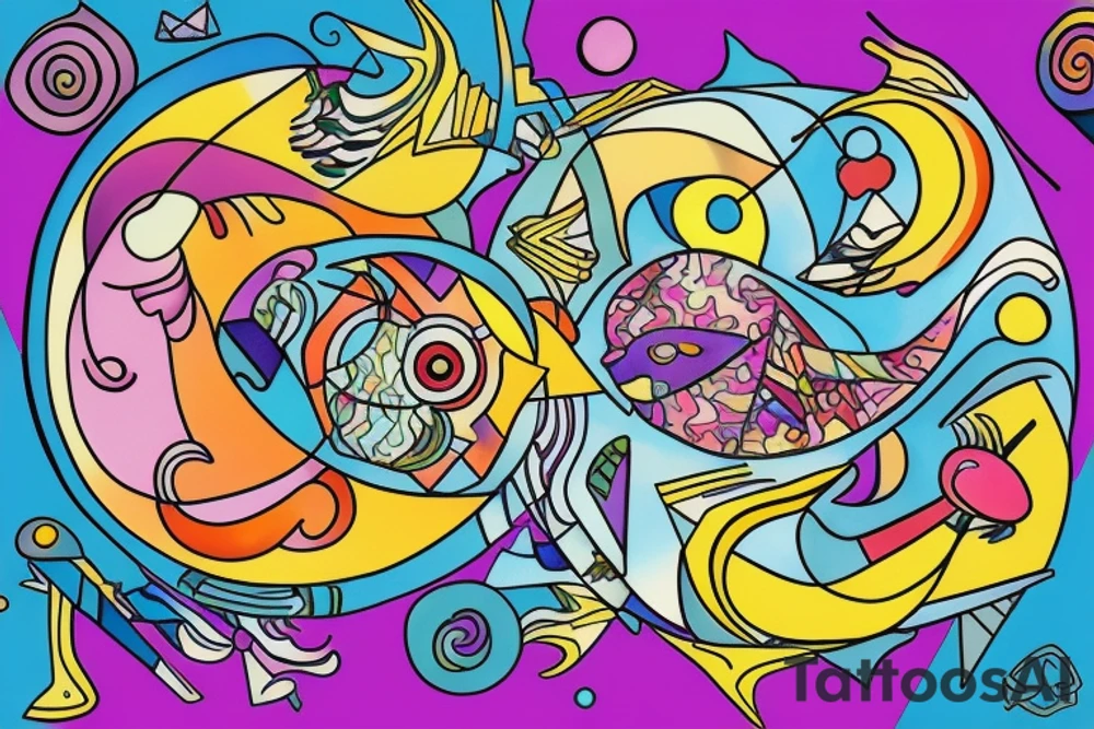 Pisces and Aries in love tattoo idea