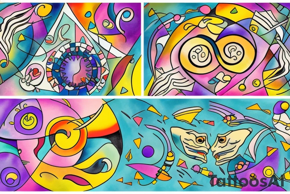 Pisces and Aries in love tattoo idea