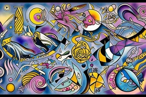 Pisces and Aries in love tattoo idea