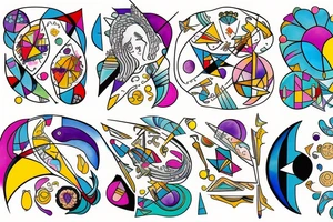 Pisces and Aries in love tattoo idea