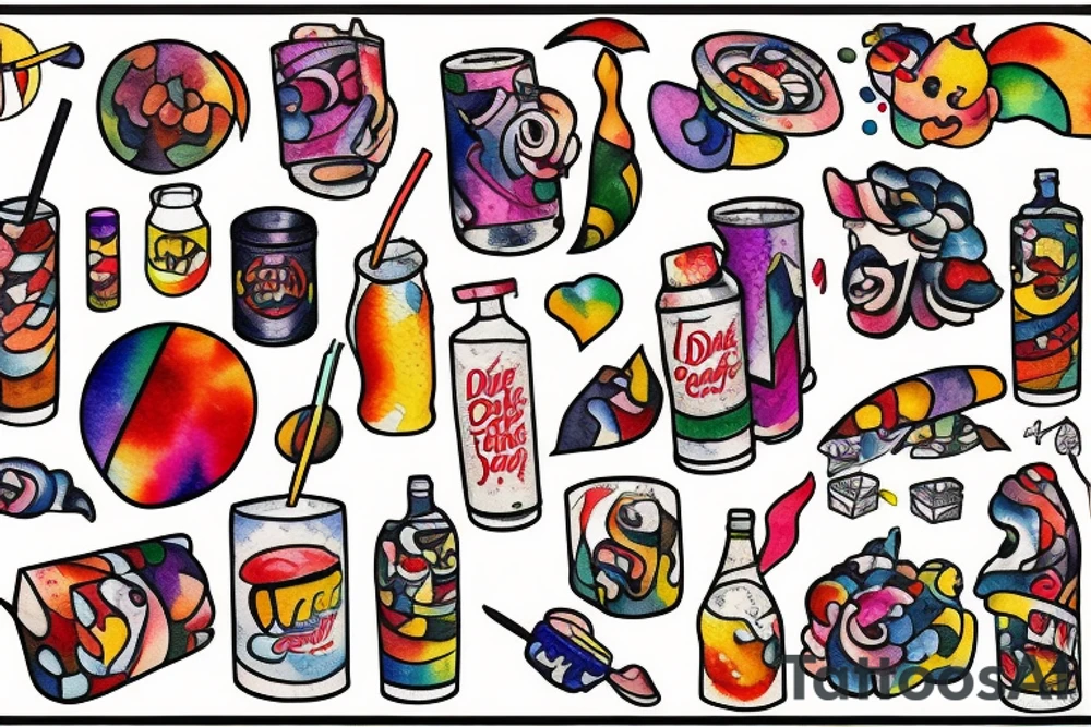 Diet Coke and fire tattoo idea