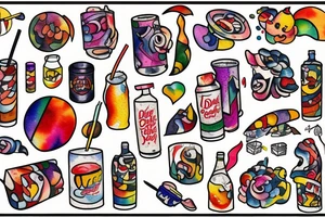Diet Coke and fire tattoo idea