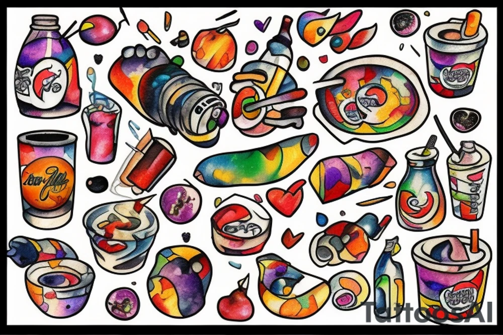 Diet Coke and fire tattoo idea