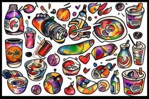 Diet Coke and fire tattoo idea