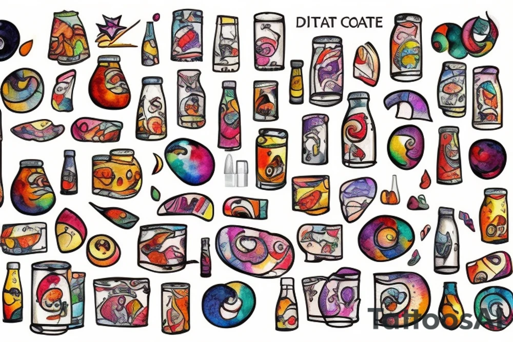 Diet Coke and fire tattoo idea