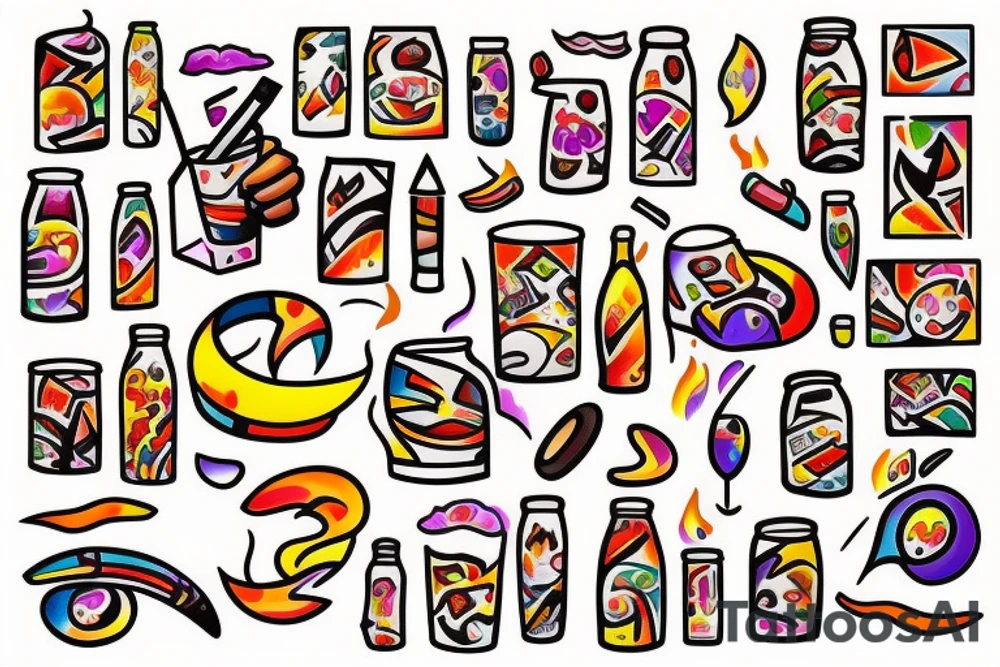Diet Coke on fire tattoo idea