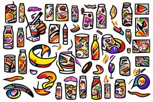 Diet Coke on fire tattoo idea