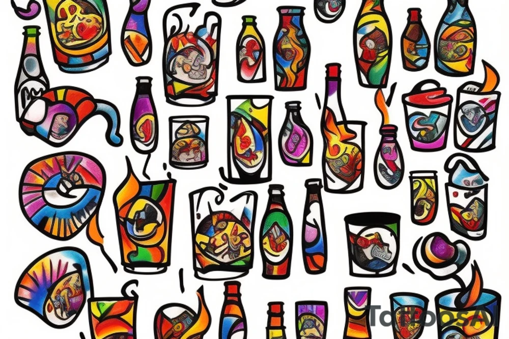 Diet Coke on fire tattoo idea