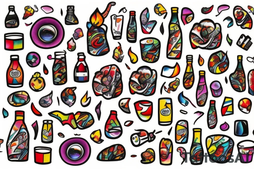 Diet Coke on fire tattoo idea