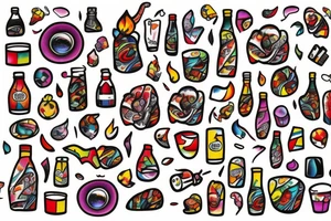 Diet Coke on fire tattoo idea