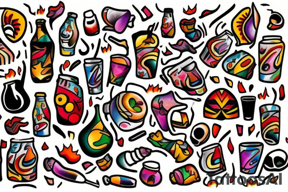 Diet Coke on fire tattoo idea