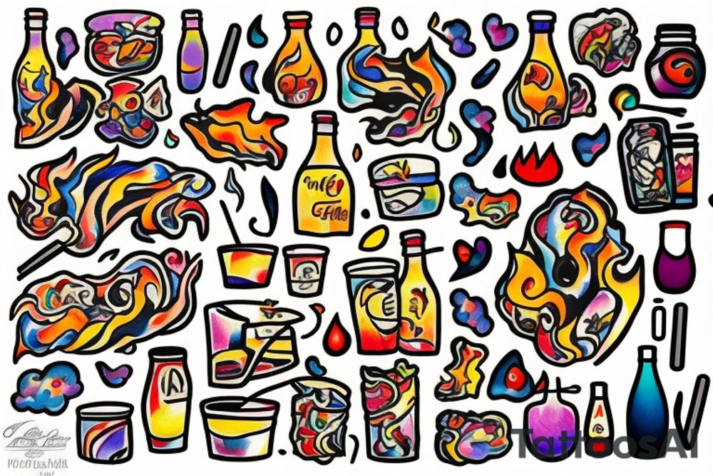 Diet Coke on fire tattoo idea