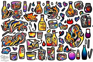 Diet Coke on fire tattoo idea