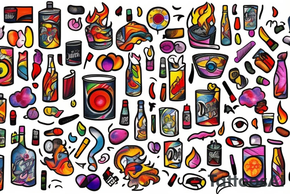 Diet Coke on fire tattoo idea