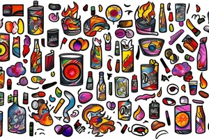Diet Coke on fire tattoo idea