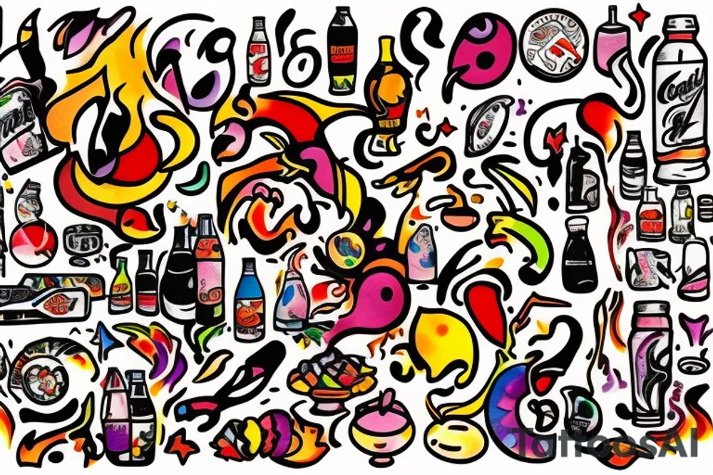Diet Coke on fire tattoo idea