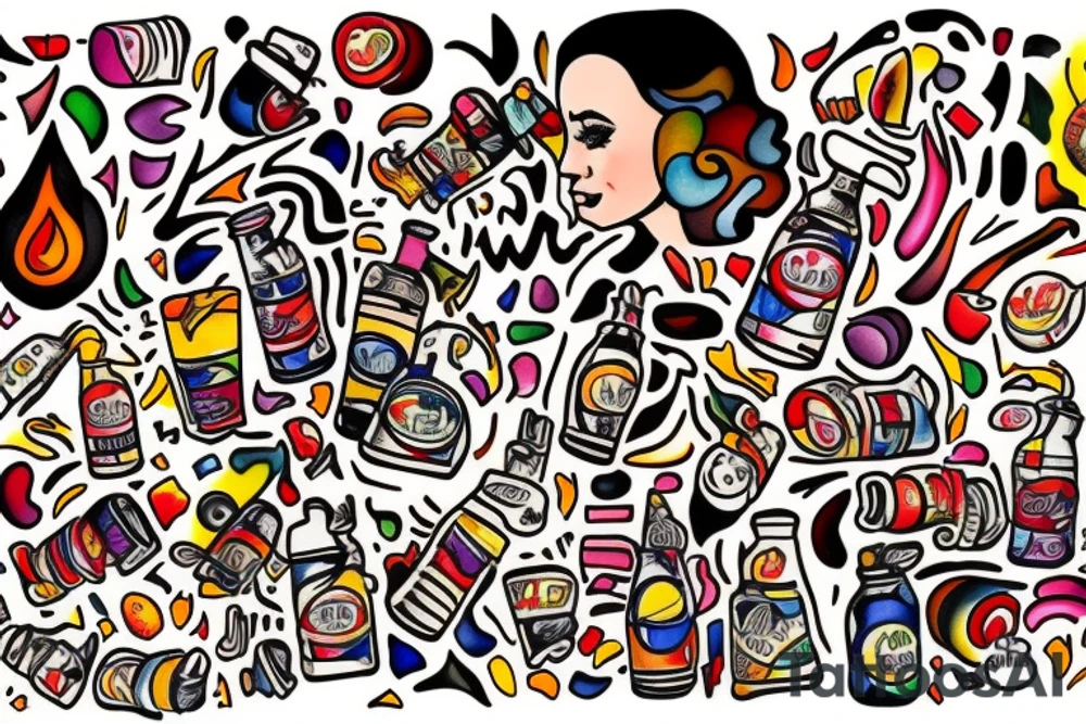 Diet Coke on fire tattoo idea