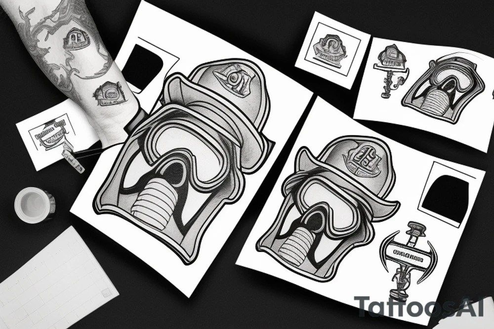 Firefighter mask tattoo idea