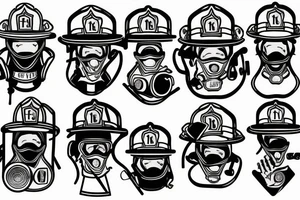 Firefighter mask tattoo idea