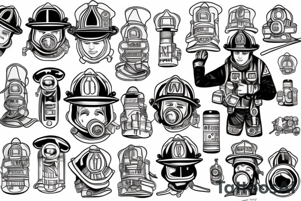 Half firefighter half spaceman tattoo idea