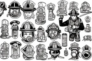 Half firefighter half spaceman tattoo idea