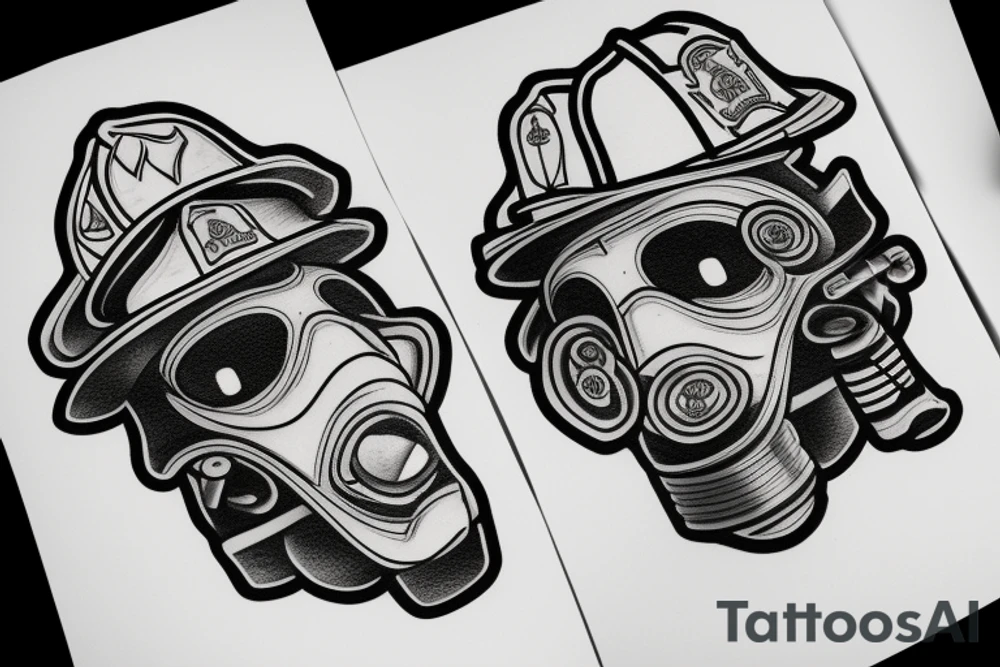 Firefighter mask tattoo idea