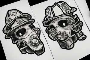 Firefighter mask tattoo idea