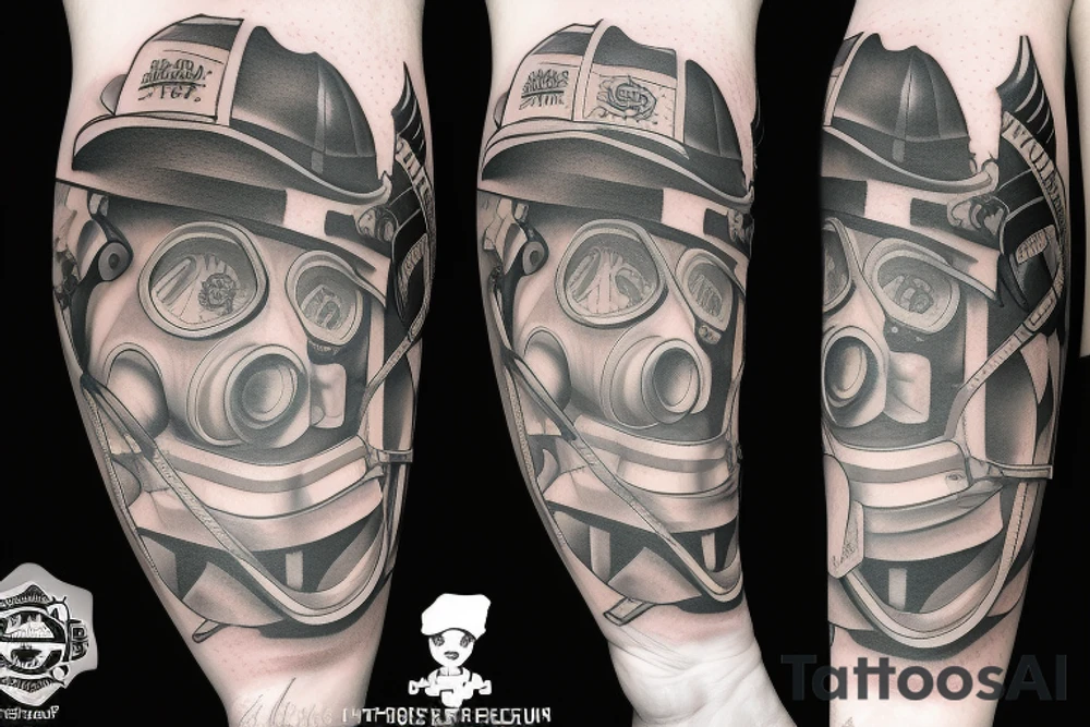 Firefighter mask tattoo idea