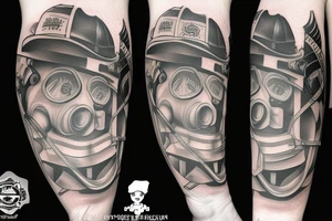 Firefighter mask tattoo idea