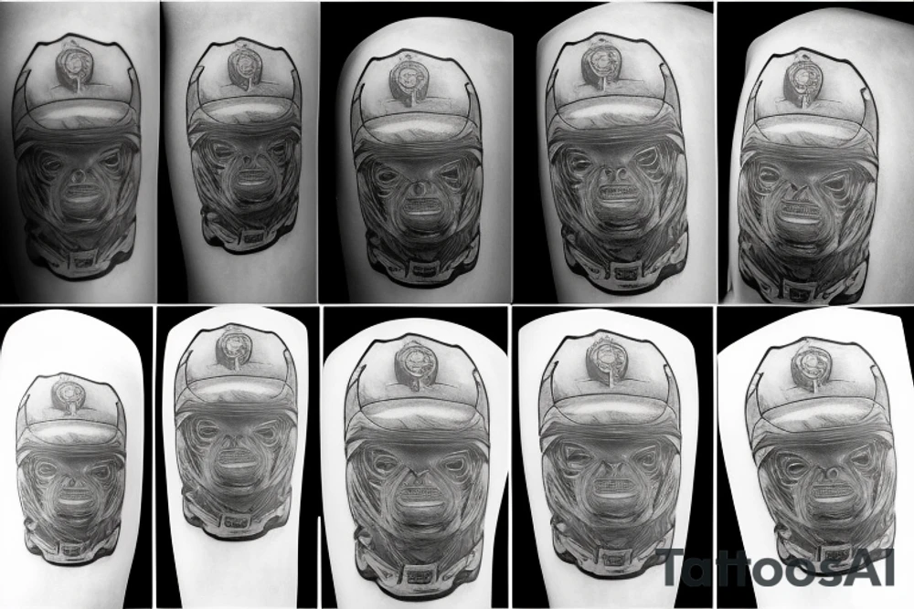 Firefighter mask tattoo idea