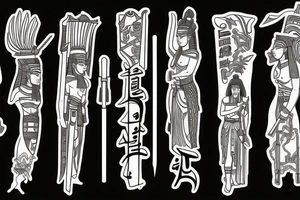 Egyptian,Greek ,Nordic mythology and a samurai katana tattoo idea
