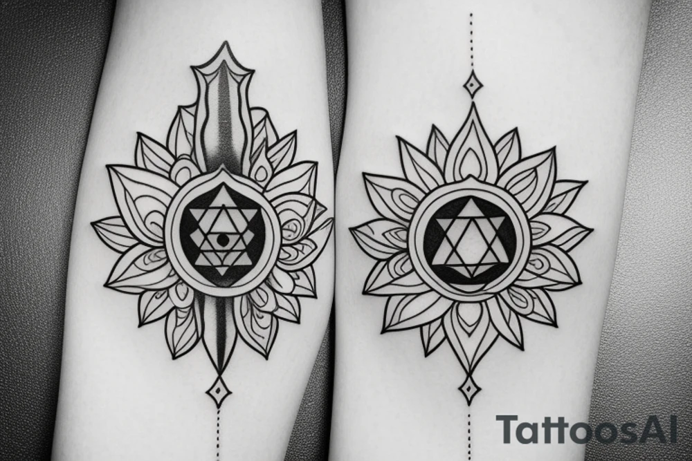 chakras with lily flowers tattoo idea